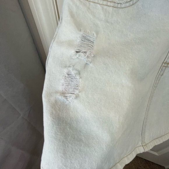 Forever 21 Denim Overall Mini Skirt Bleached M - Picture 7 of 17